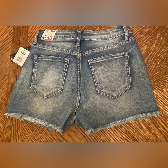 YMI Women's NWT Dream Exposed Button High Rise Shorts, Medium Blue, Size 5/27 - Picture 7 of 11
